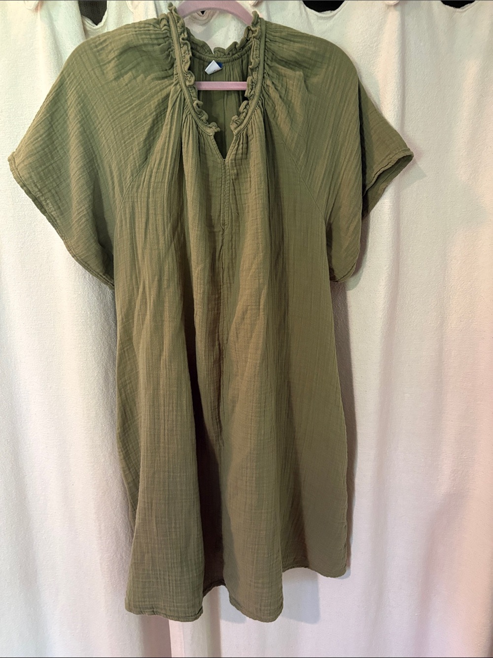 Old Navy Olive Green Short Sleeve Gauze Tunic